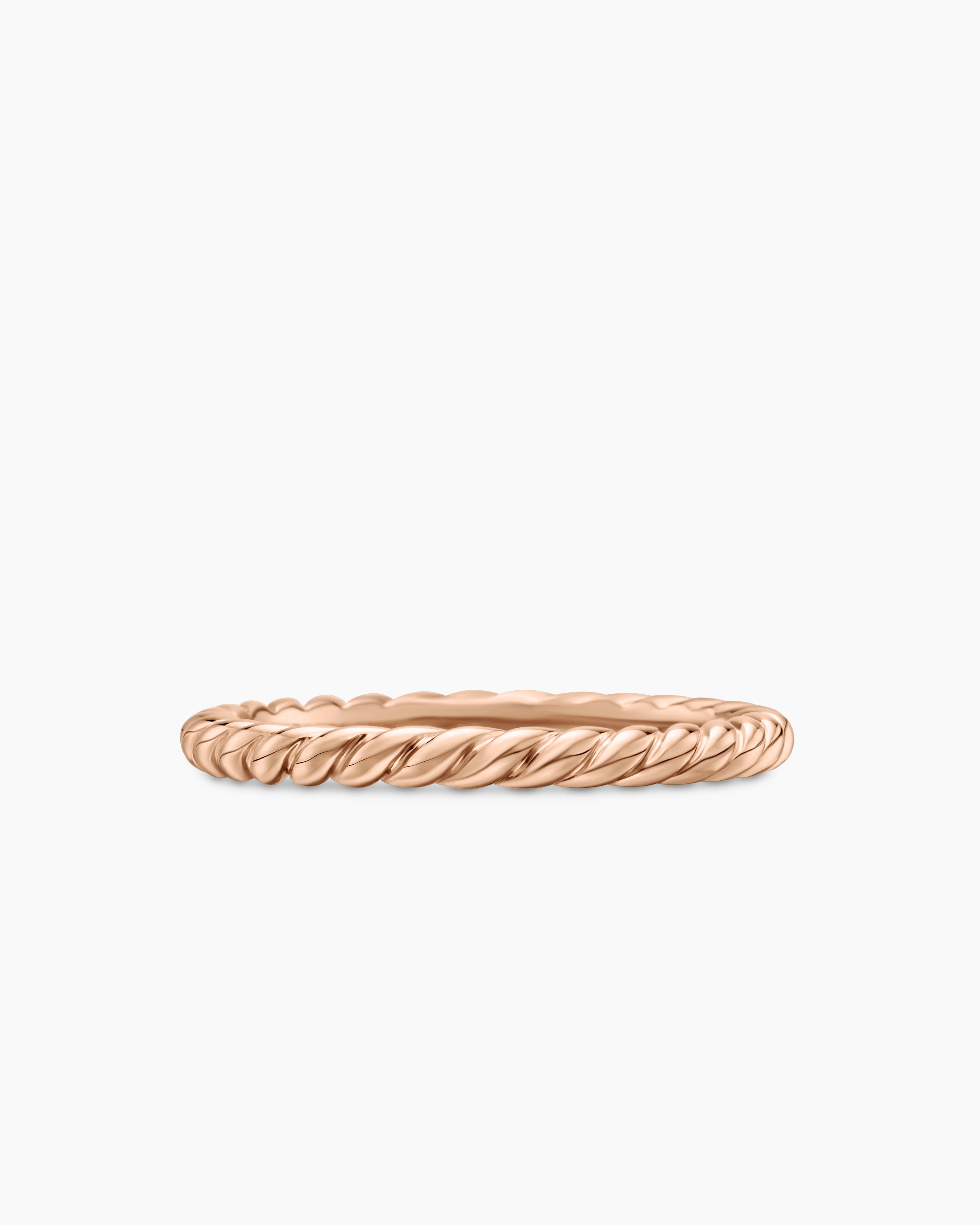 Womens DY Cable Band Ring in 18K Rose Gold, 2mm