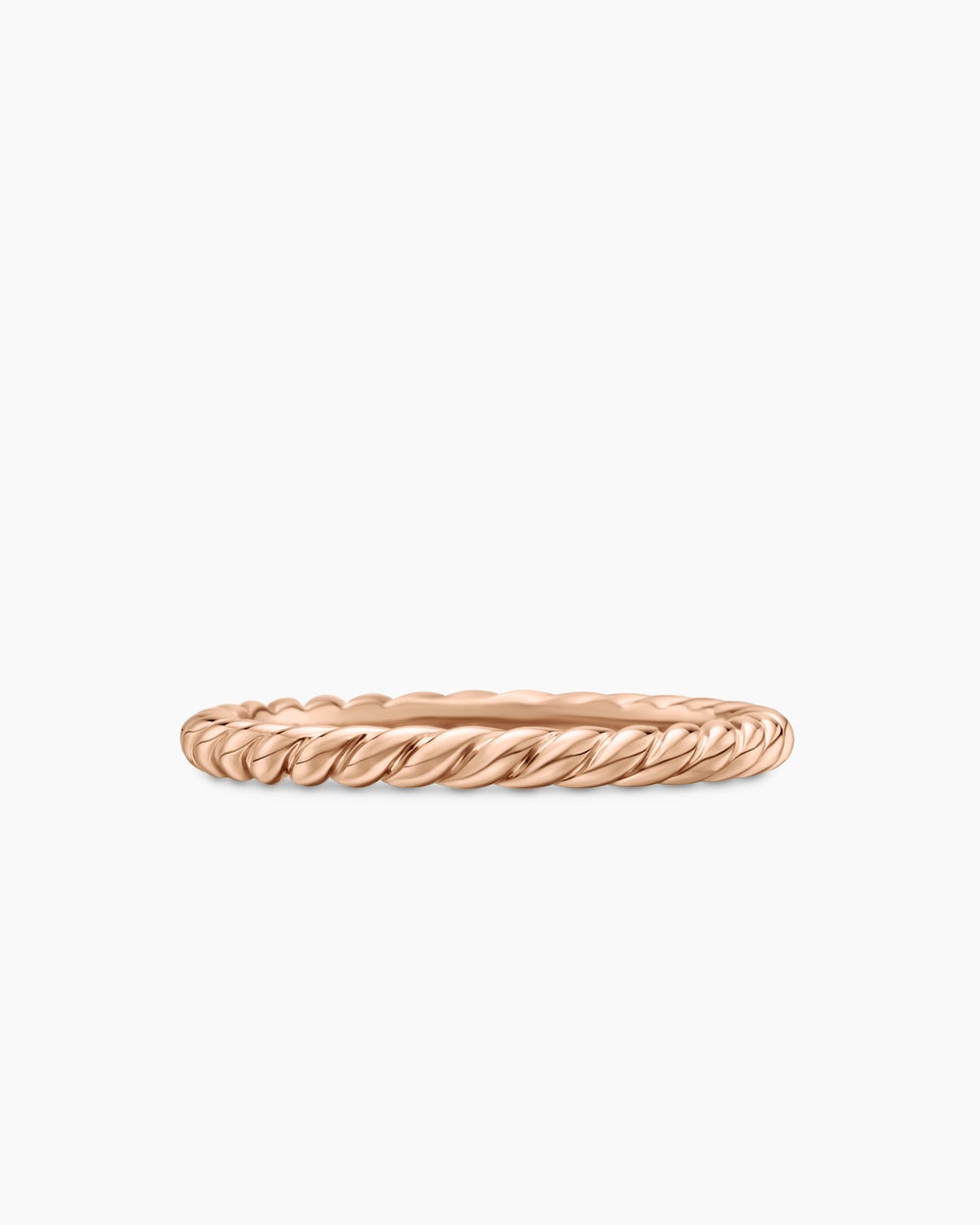 Womens DY Cable Band Ring in 18K Rose Gold, 2mm