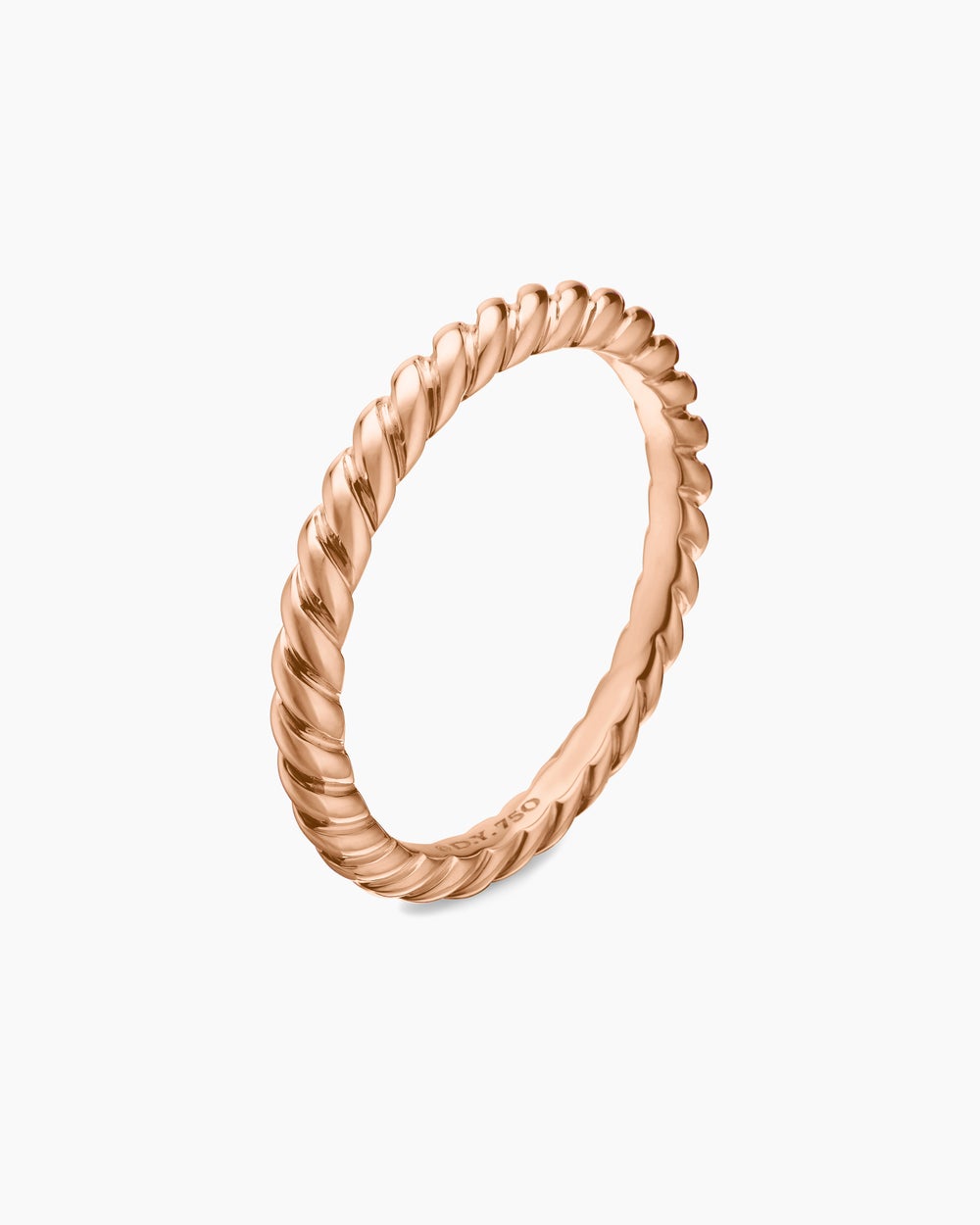 Anneau DY Cable en or rose 18 carats, 3 mm femme