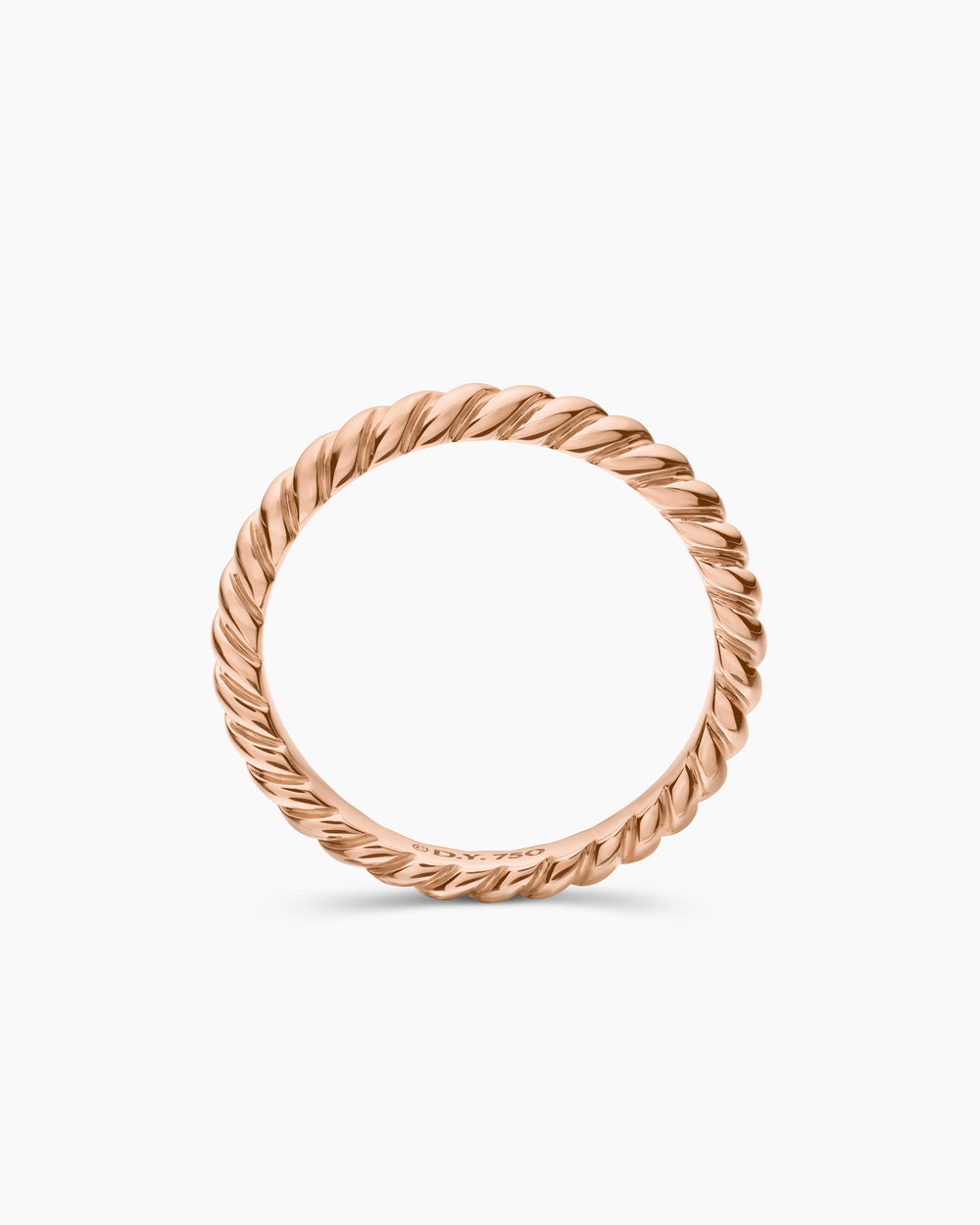 Anneau DY Cable en or rose 18 carats, 3 mm femme