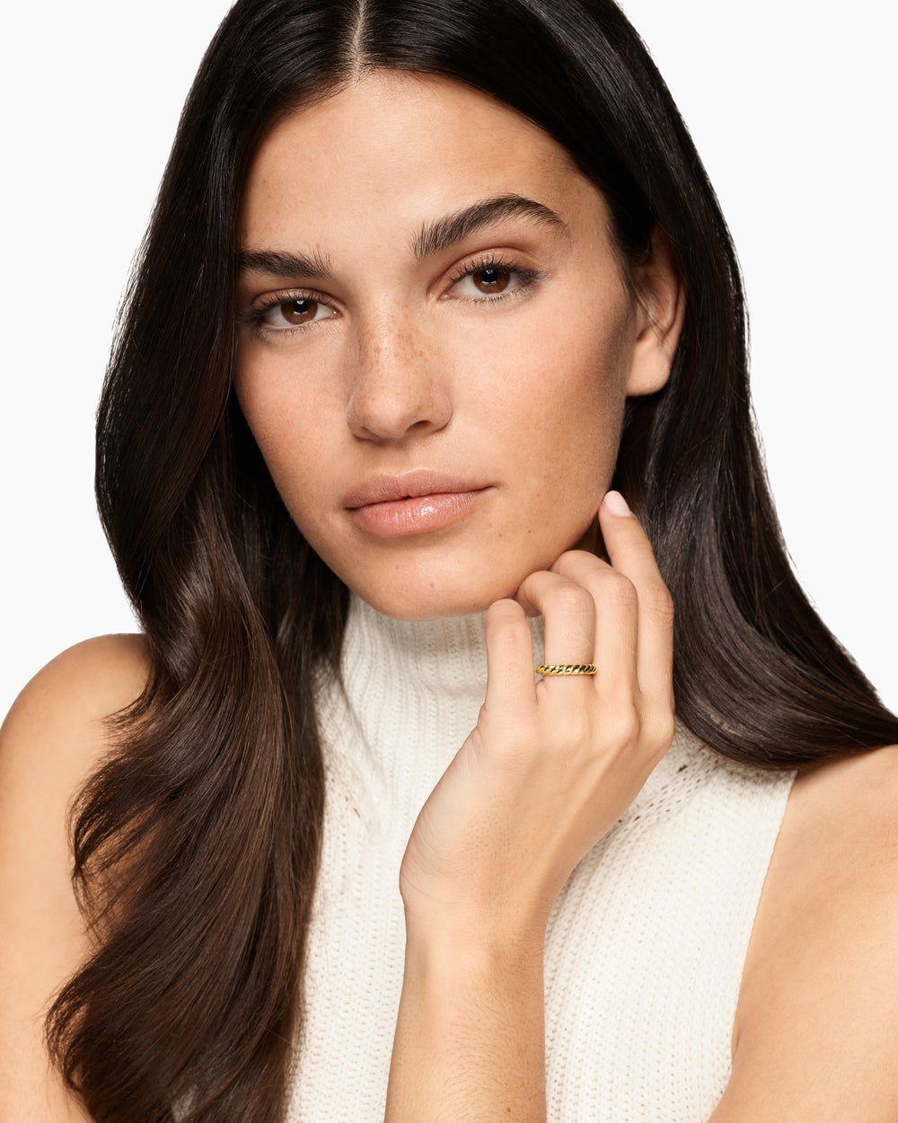 Womens DY Cable Band Ring in 18K Yellow Gold, 3mm