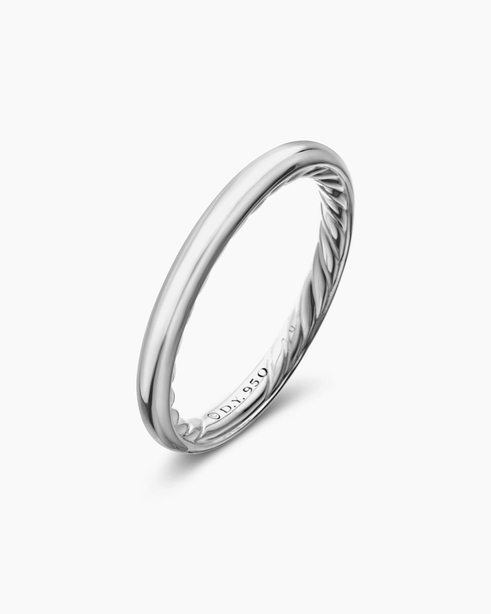 Womens DY Eden Band Ring in Platinum, 2.5mm