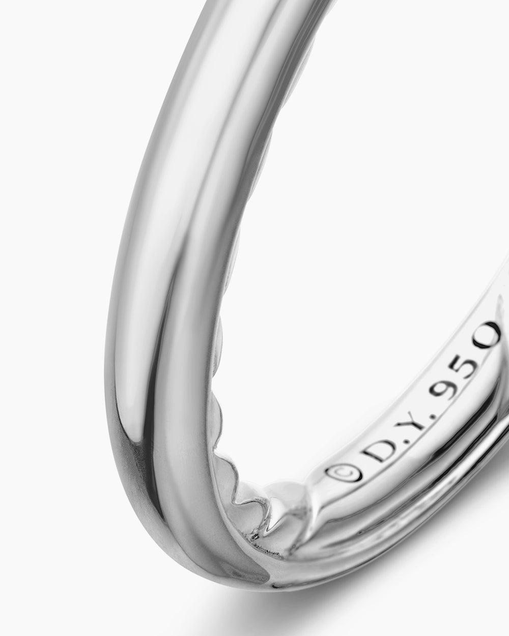 Womens DY Eden Band Ring in Platinum, 2.5mm
