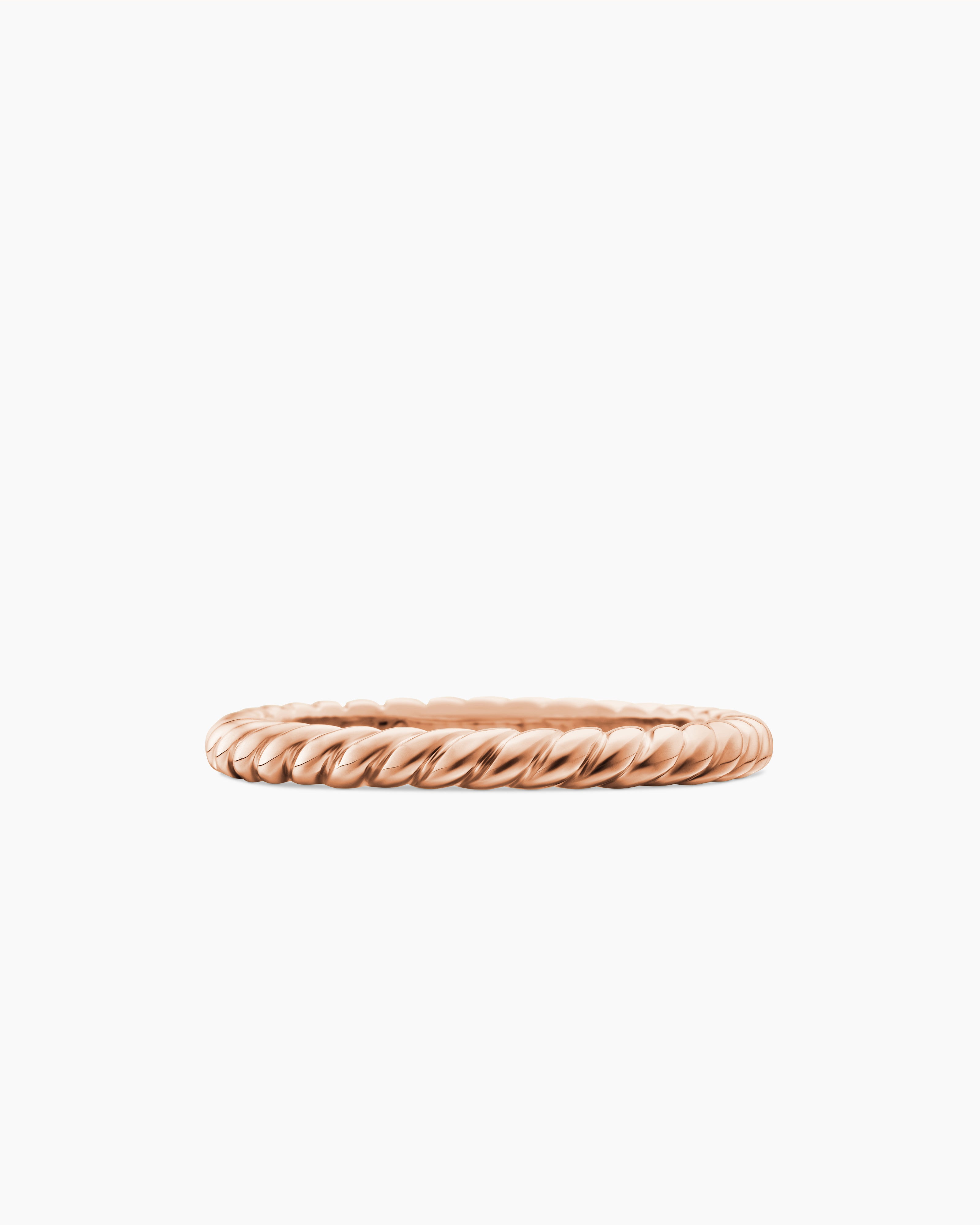 Anneau DY Cable en or rose 18 carats, 2,45 mm femmes 