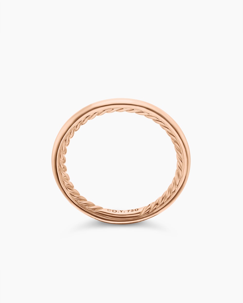 Anneau DY Eden en or rose 18 carats, 2 mm femmes