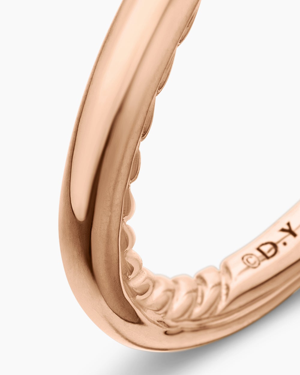 Anneau DY Eden en or rose 18 carats, 2 mm femmes