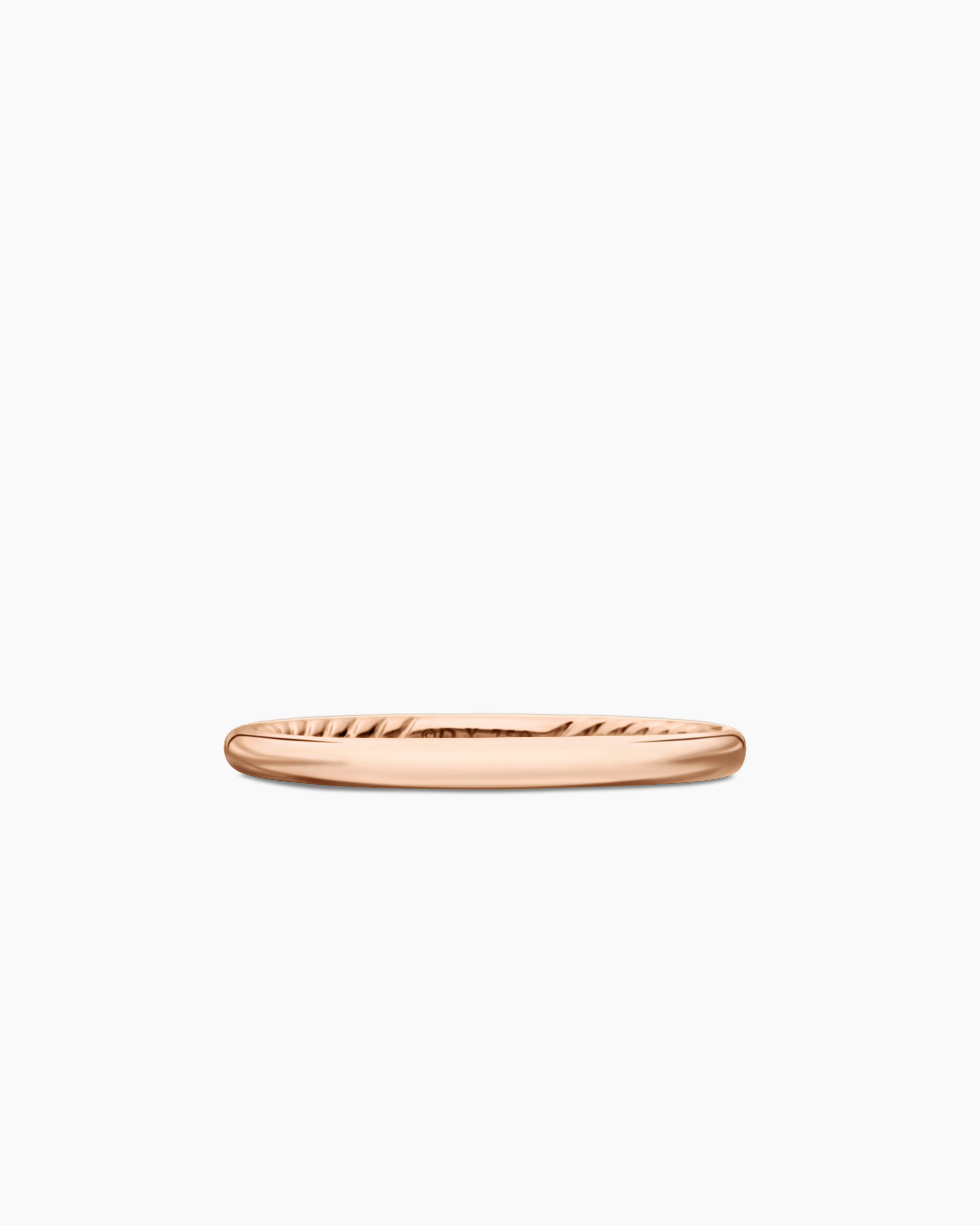 Anneau DY Eden en or rose 18 carats, 2 mm femmes 