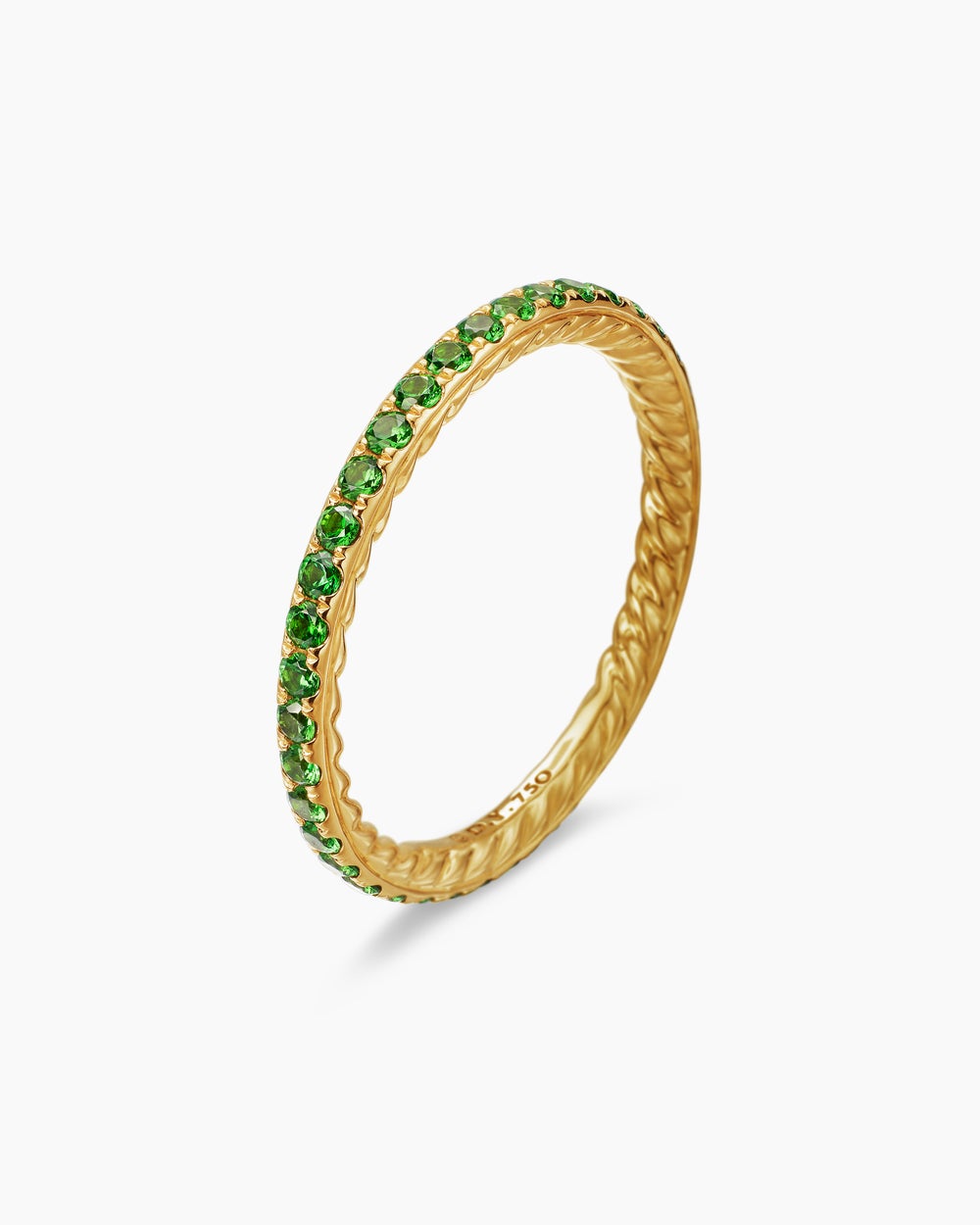 Womens DY Eden Band Ring in 18K Yellow Gold with Pavé, 1.85mm