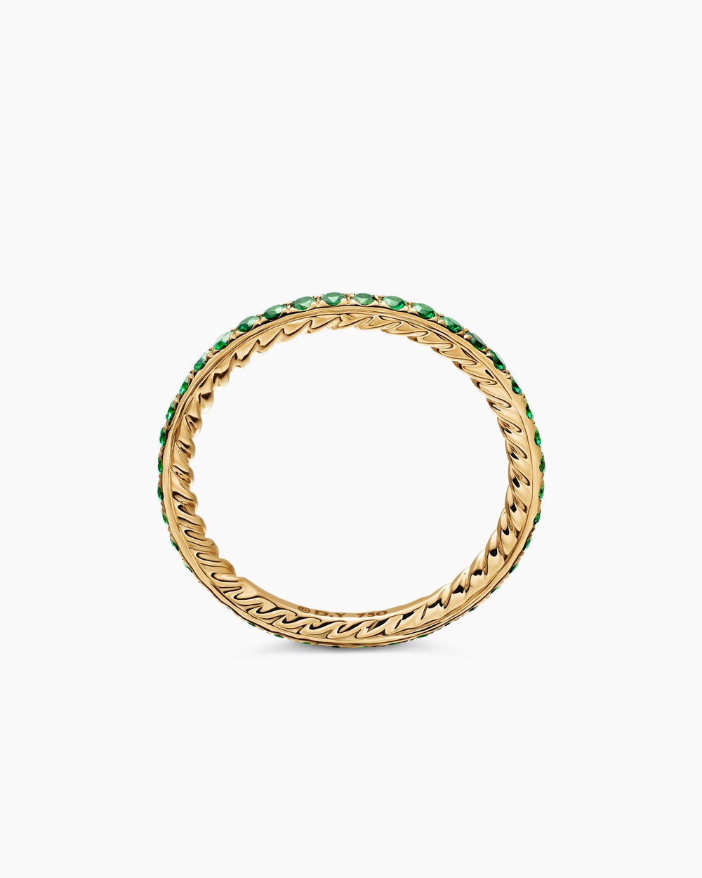 Womens DY Eden Band Ring in 18K Yellow Gold with Pavé, 1.85mm