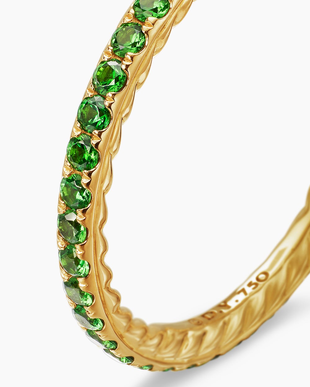 Womens DY Eden Band Ring in 18K Yellow Gold with Pavé, 1.85mm