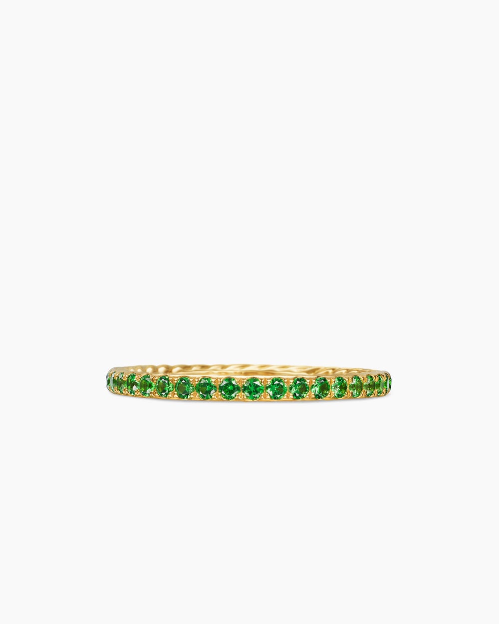 Womens DY Eden Band Ring in 18K Yellow Gold with Pavé, 1.85mm