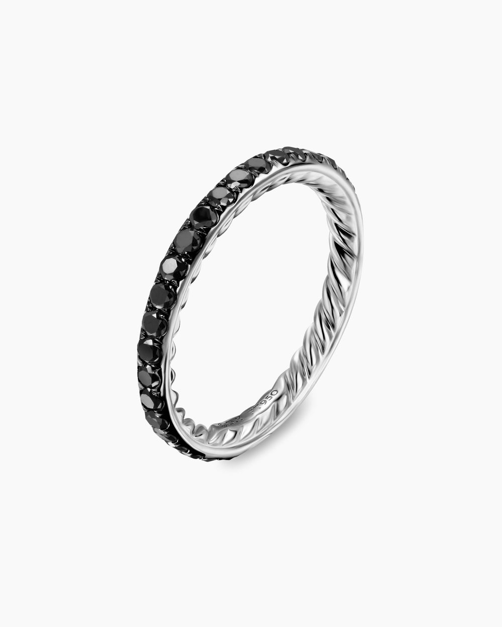 Womens DY Eden Band Ring in Platinum with Diamonds, 2.2mm