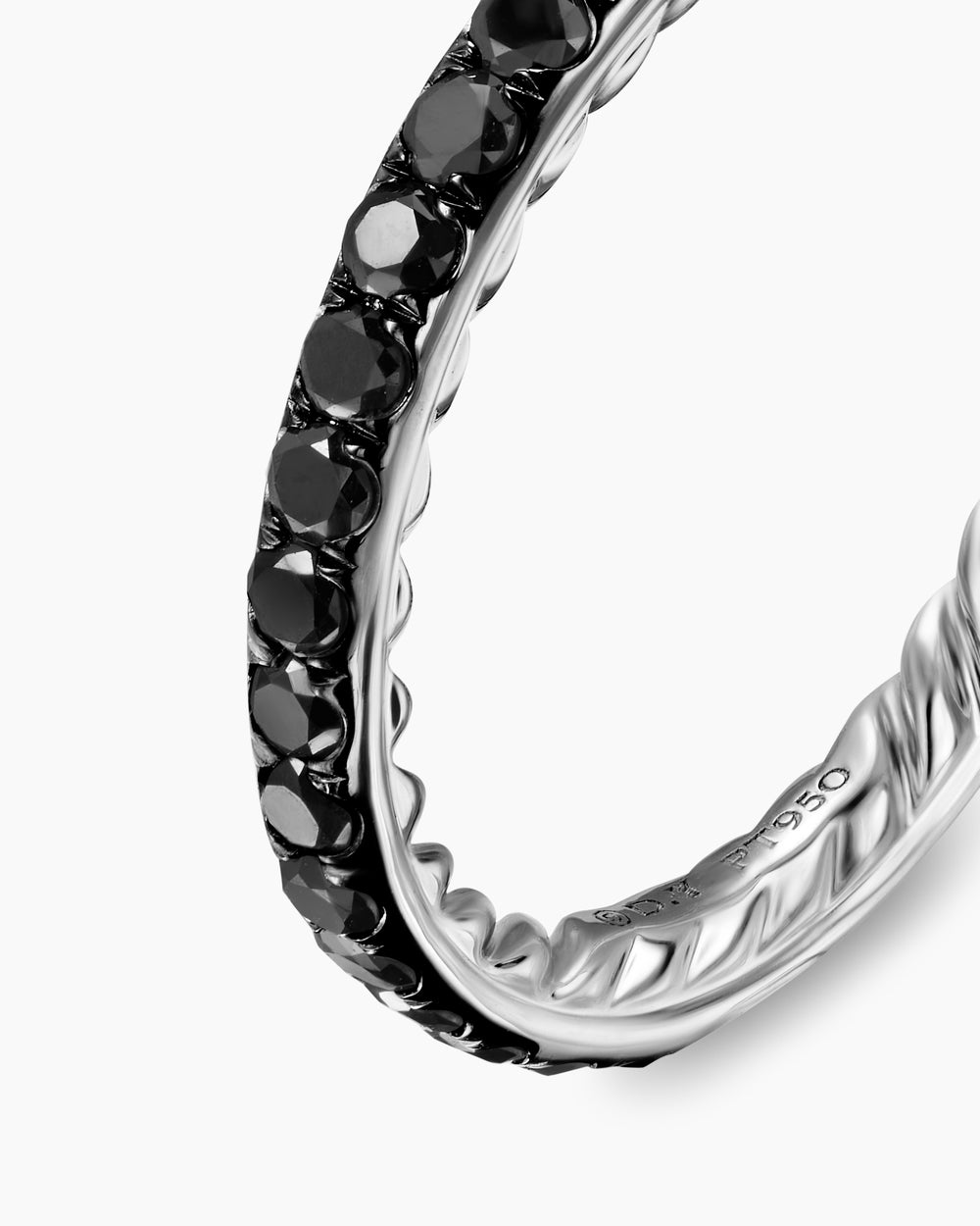 Womens DY Eden Band Ring in Platinum with Diamonds, 2.2mm