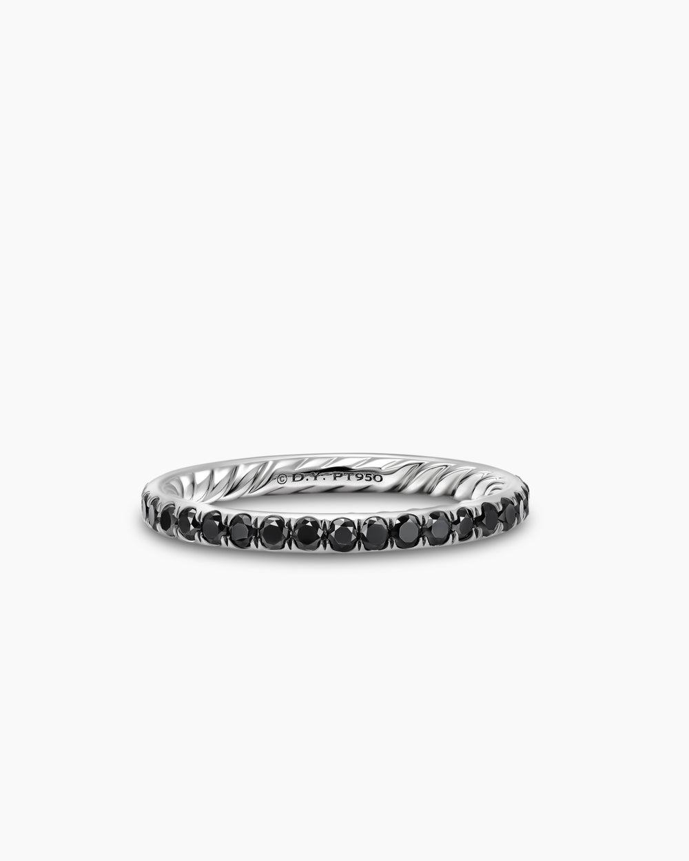 Womens DY Eden Band Ring in Platinum with Diamonds, 2.2mm