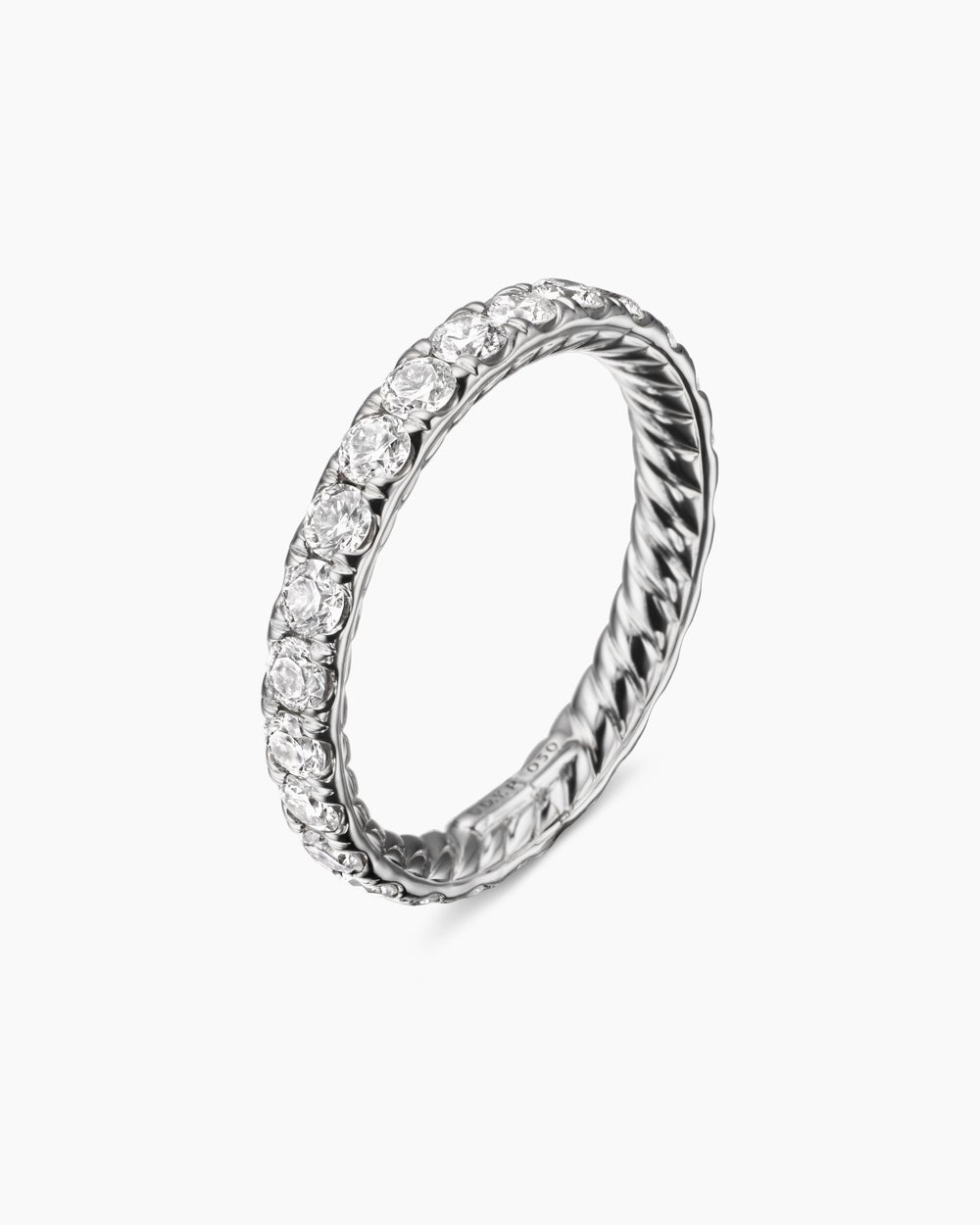 Anneau DY Eden en platine avec diamants, 2,8 mm femme