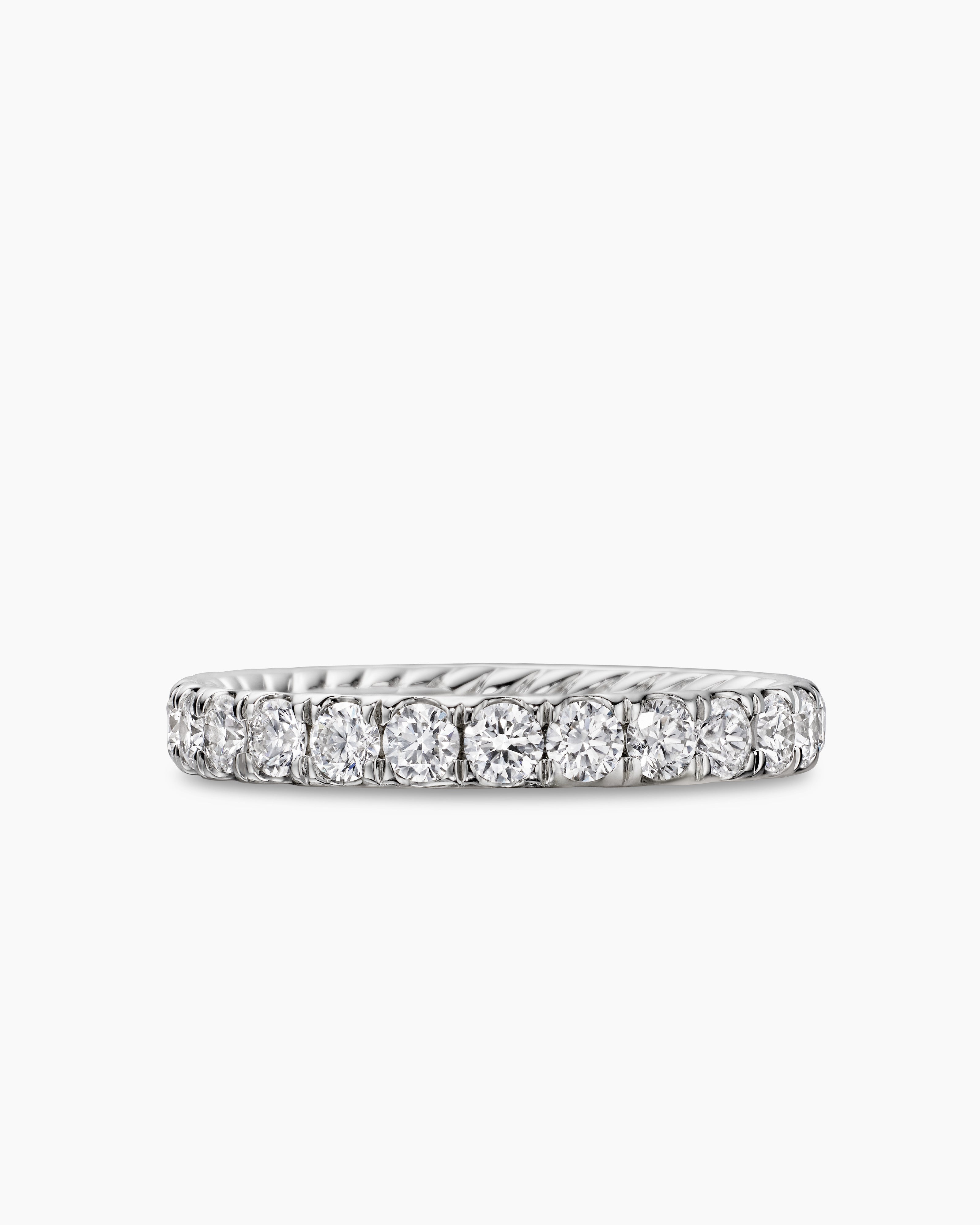 Anneau DY Eden en platine avec diamants, 2,8 mm femme 