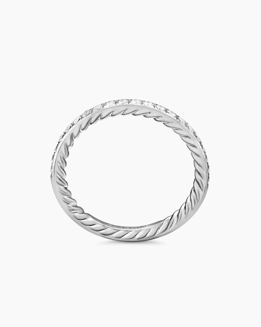 Anneau demi-serti DY Eden en platine avec diamants, 1,85 mm pour femmes