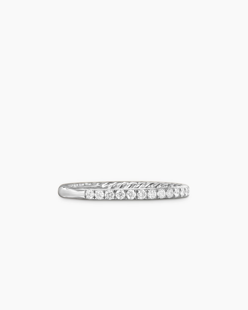 Anneau demi-serti DY Eden en platine avec diamants, 1,85 mm pour femmes