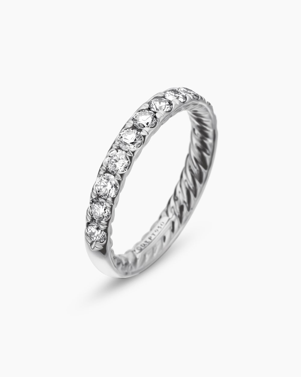 Womens DY Eden Partway Band Ring in Platinum, 2.8mm
