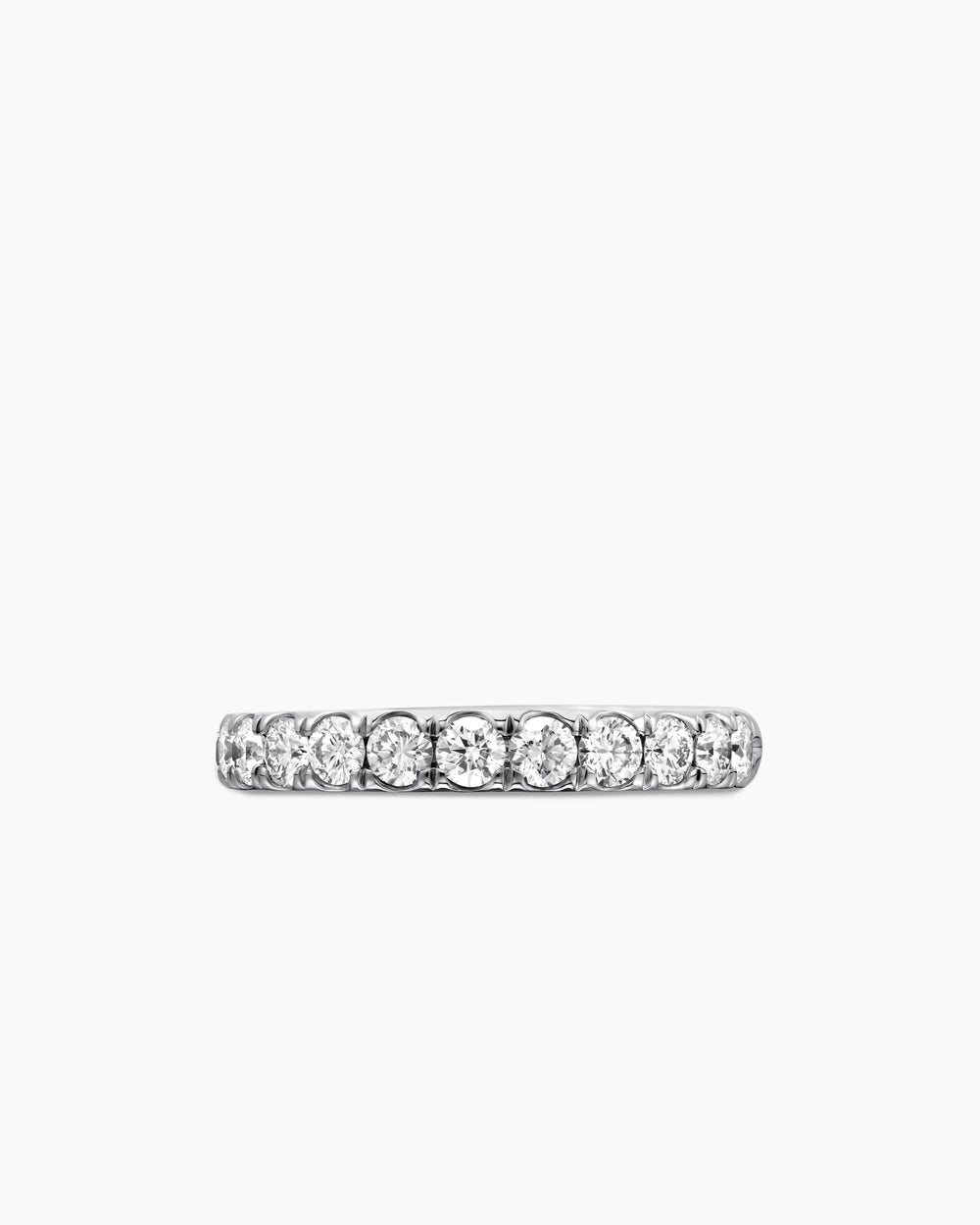 Womens DY Eden Partway Band Ring in Platinum, 2.8mm