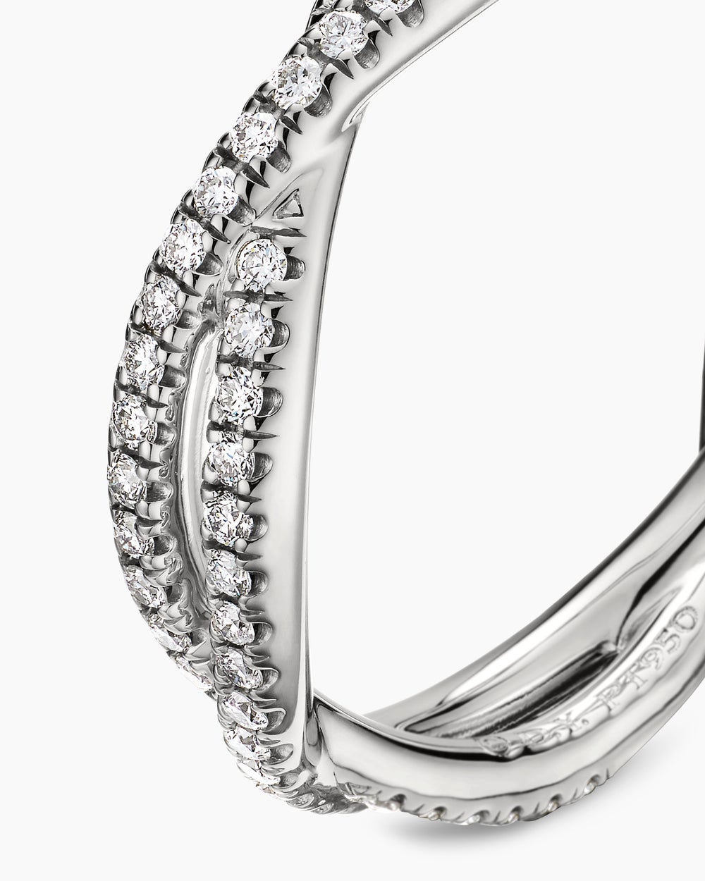 Womens DY Infinity Band Ring in Platinum with Diamonds, 4.18mm