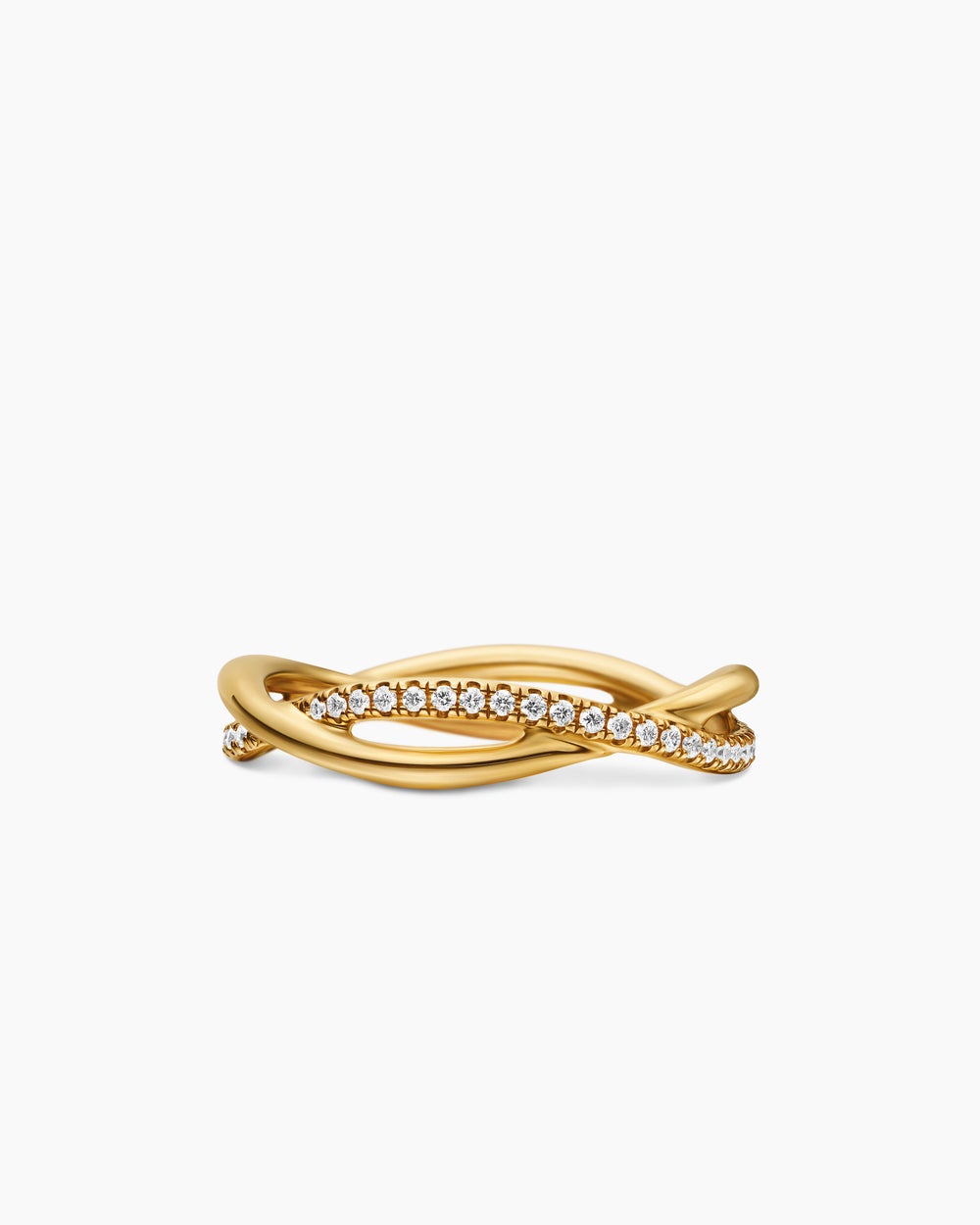 Anneau DY infinité en or jaune 18 carats avec diamants, 4,18 mm pour femmes