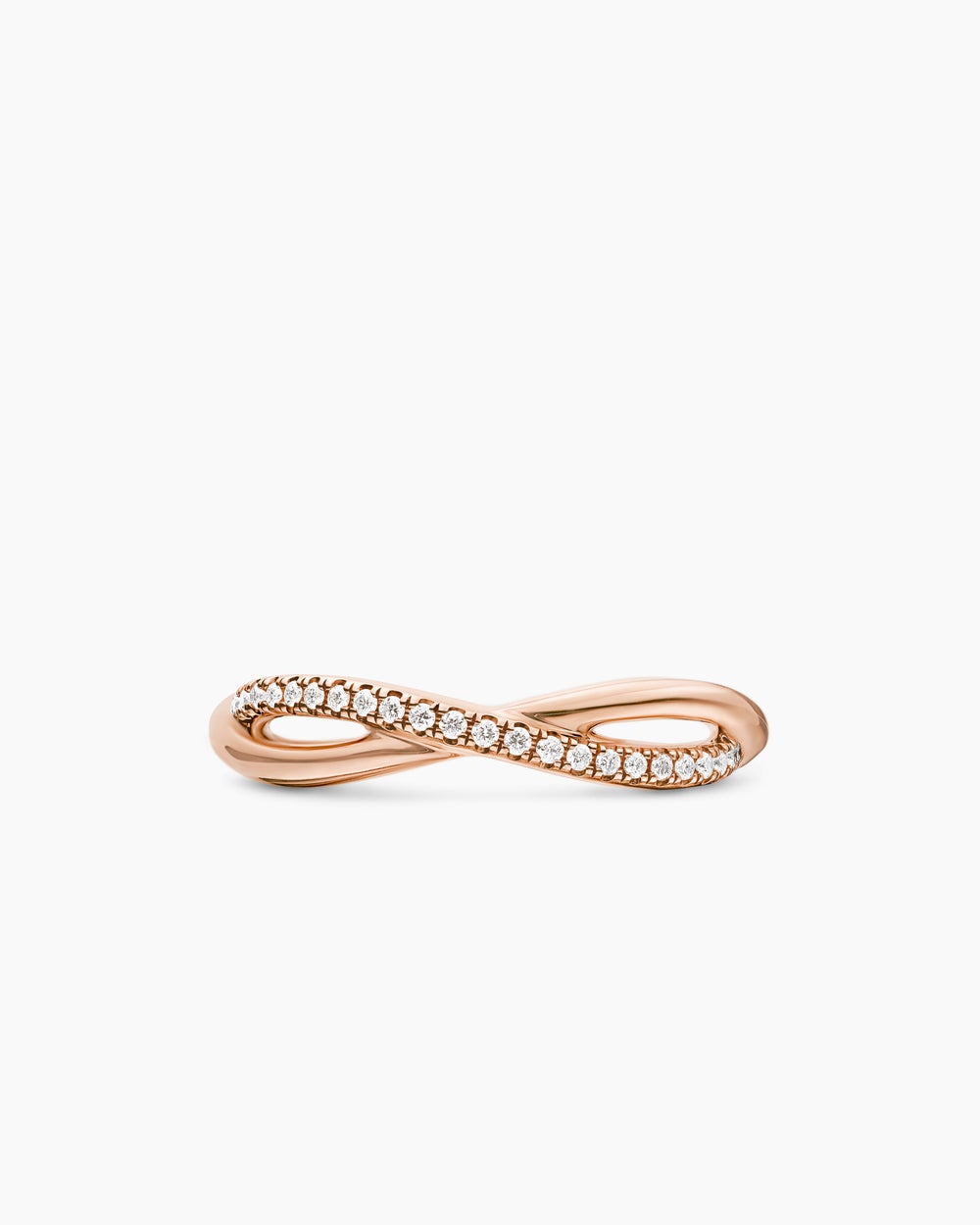 Anneau DY Infinity en or rose 18 carats avec diamants, 4,18 mm pour femmes