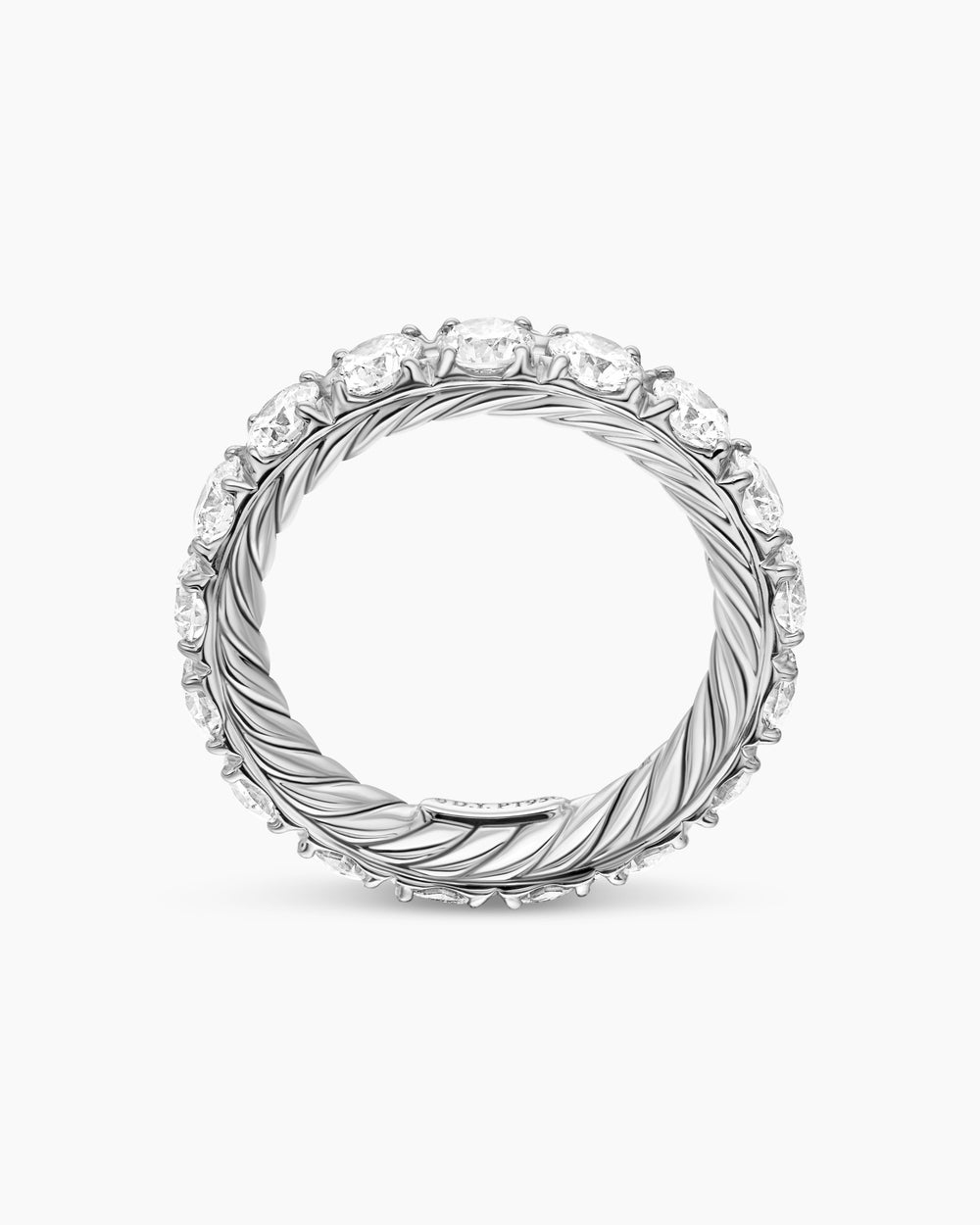 Womens DY Eden Eternity Band Ring in Platinum with Diamonds, 3.9mm