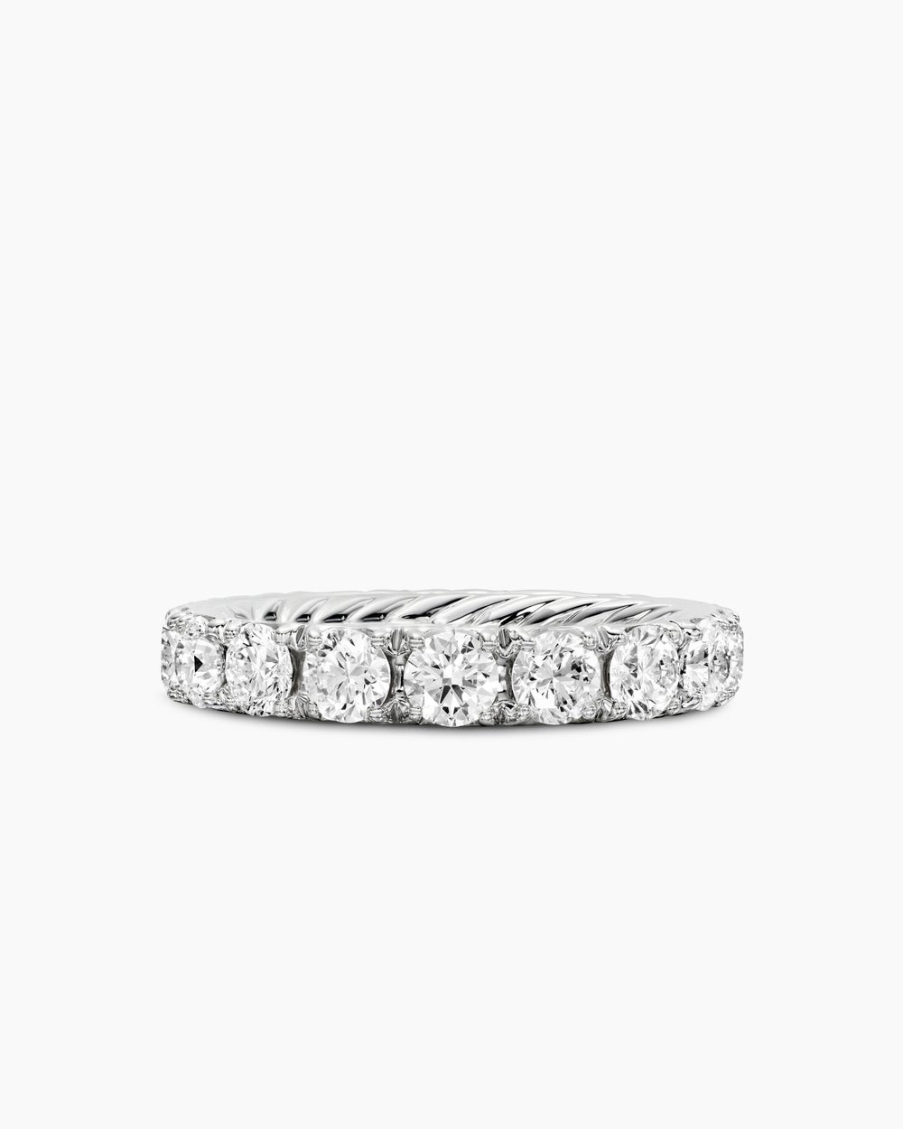 Womens DY Eden Eternity Band Ring in Platinum with Diamonds, 3.9mm