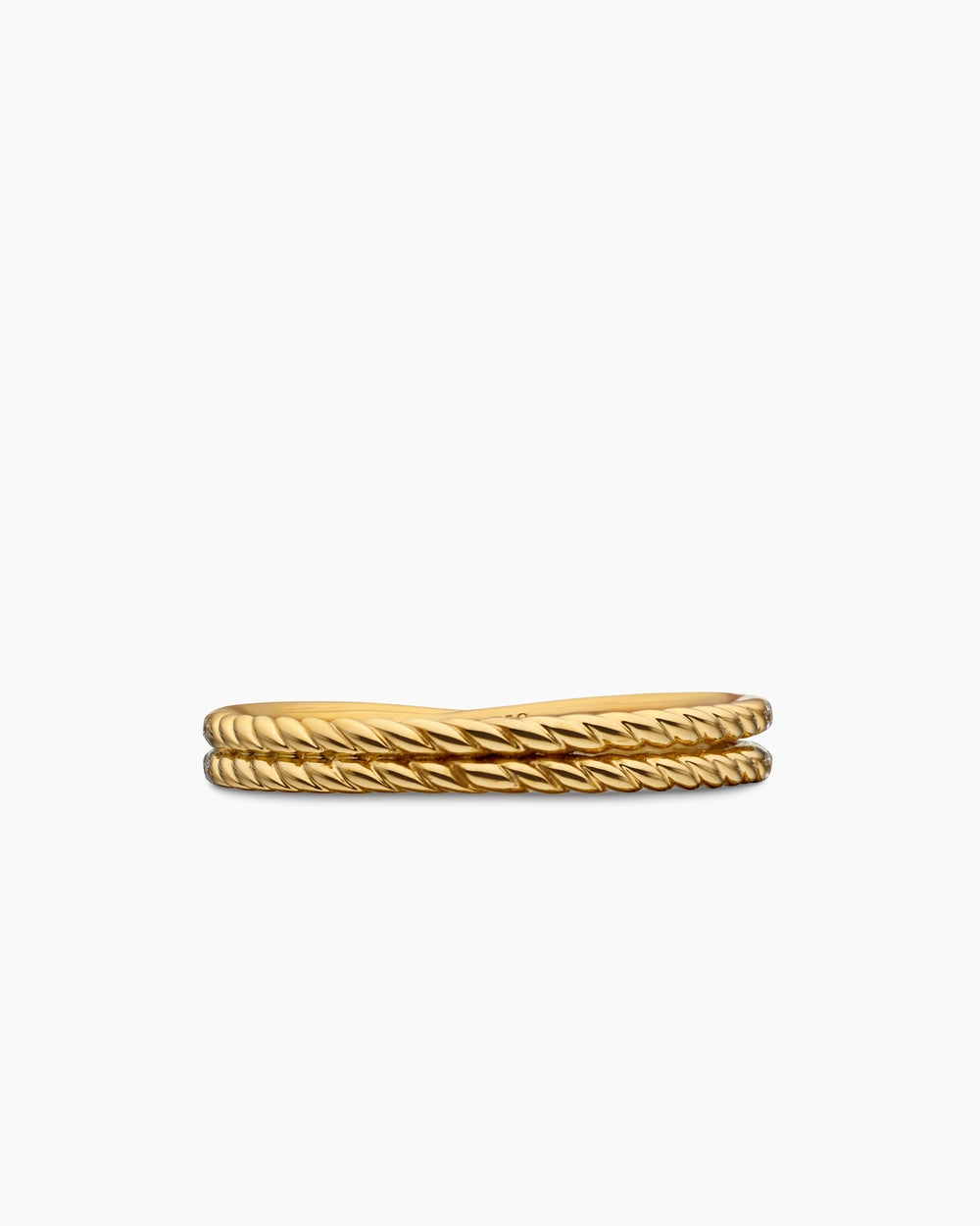 Anneau à micro pavé Crossover en or jaune 18 carats, 3,14 mm pour femmes