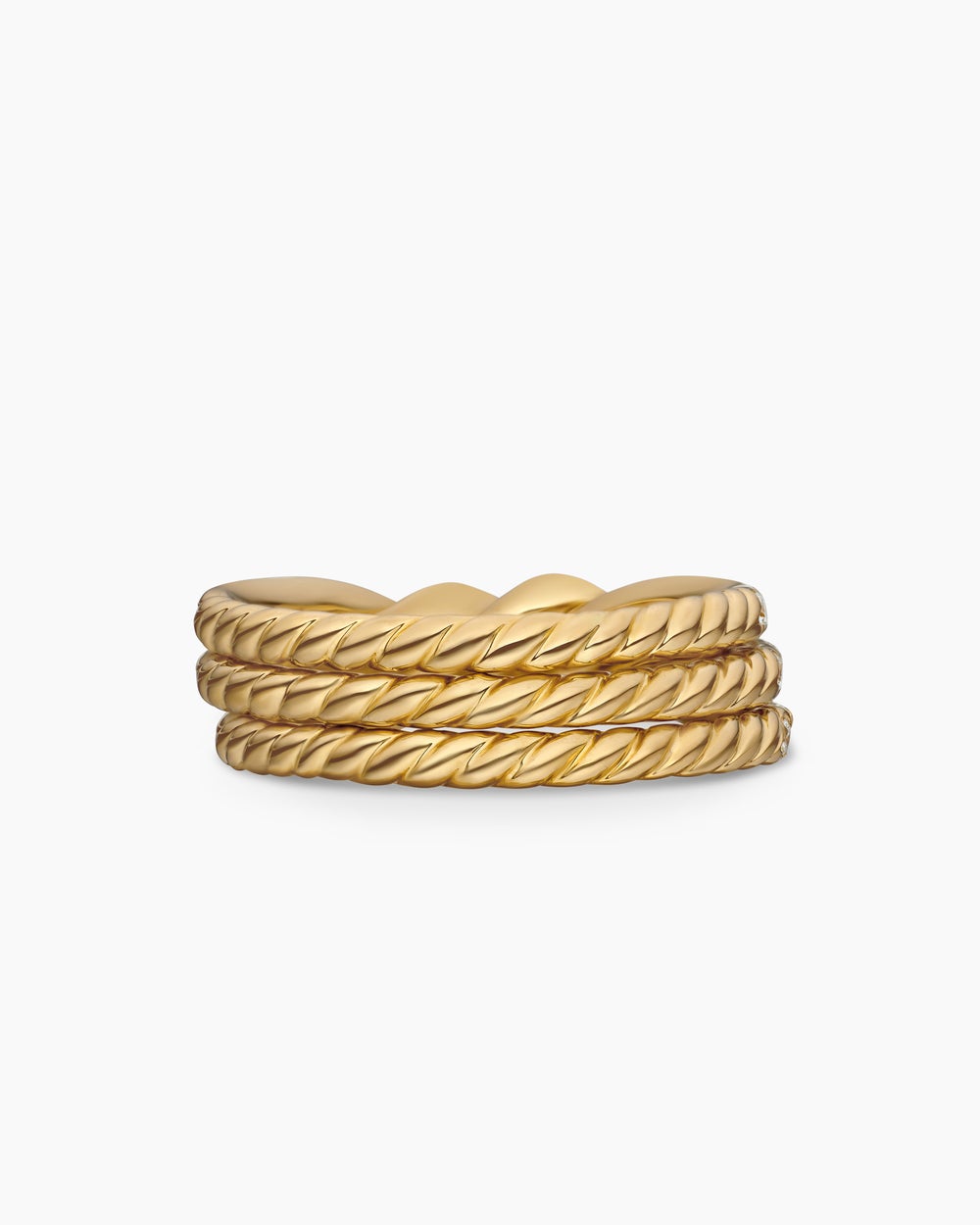 Womens Continuance Three Row Band Ring in 18K Yellow Gold with Diamonds, 6mm