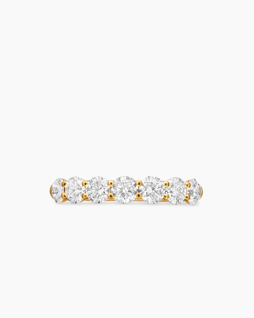Womens DY Eden Partway Band Ring in 18K Yellow Gold with Diamonds, 2.5mm