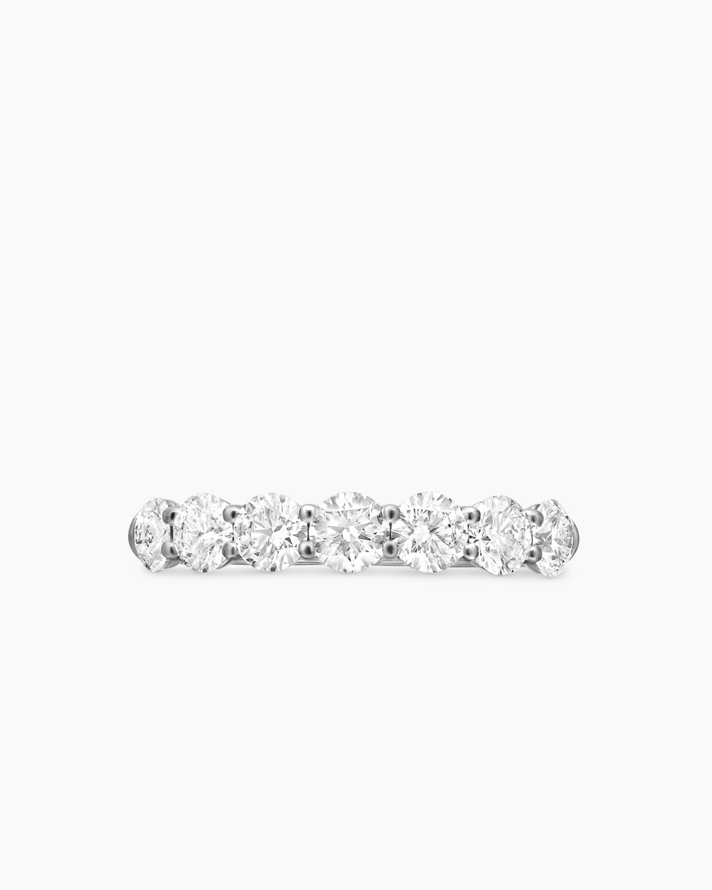 Womens DY Eden Partway Band Ring in Platinum with Diamonds, 2.5mm