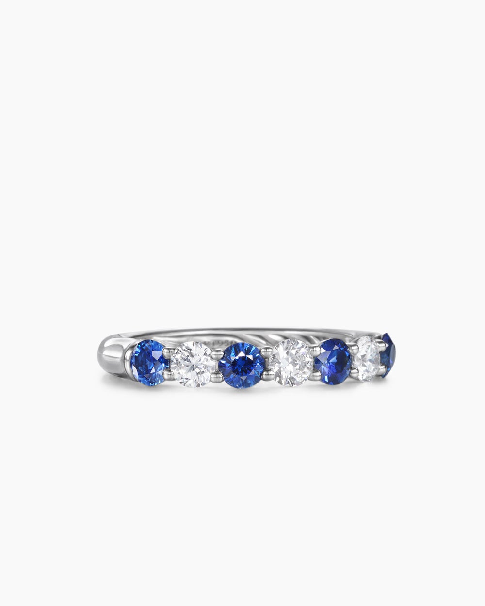 Womens DY Eden Partway Band Ring in Platinum, 3.4mm