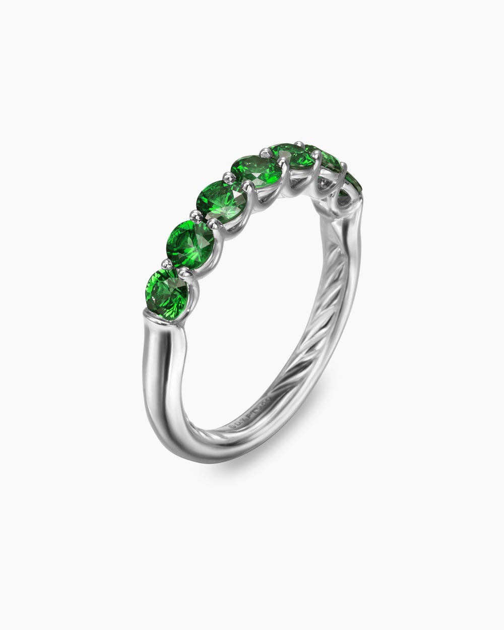Womens DY Eden Partway Band Ring in Platinum, 3.4mm