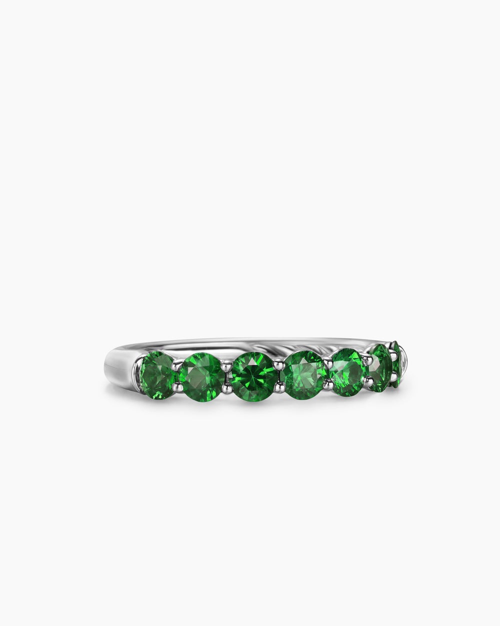 Womens DY Eden Partway Band Ring in Platinum, 3.4mm