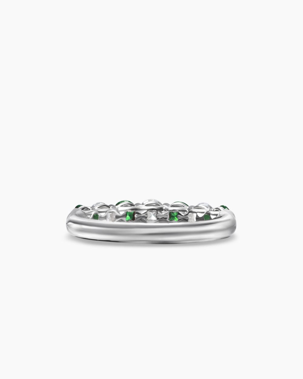 Womens DY Eden Partway Band Ring in Platinum, 3.4mm