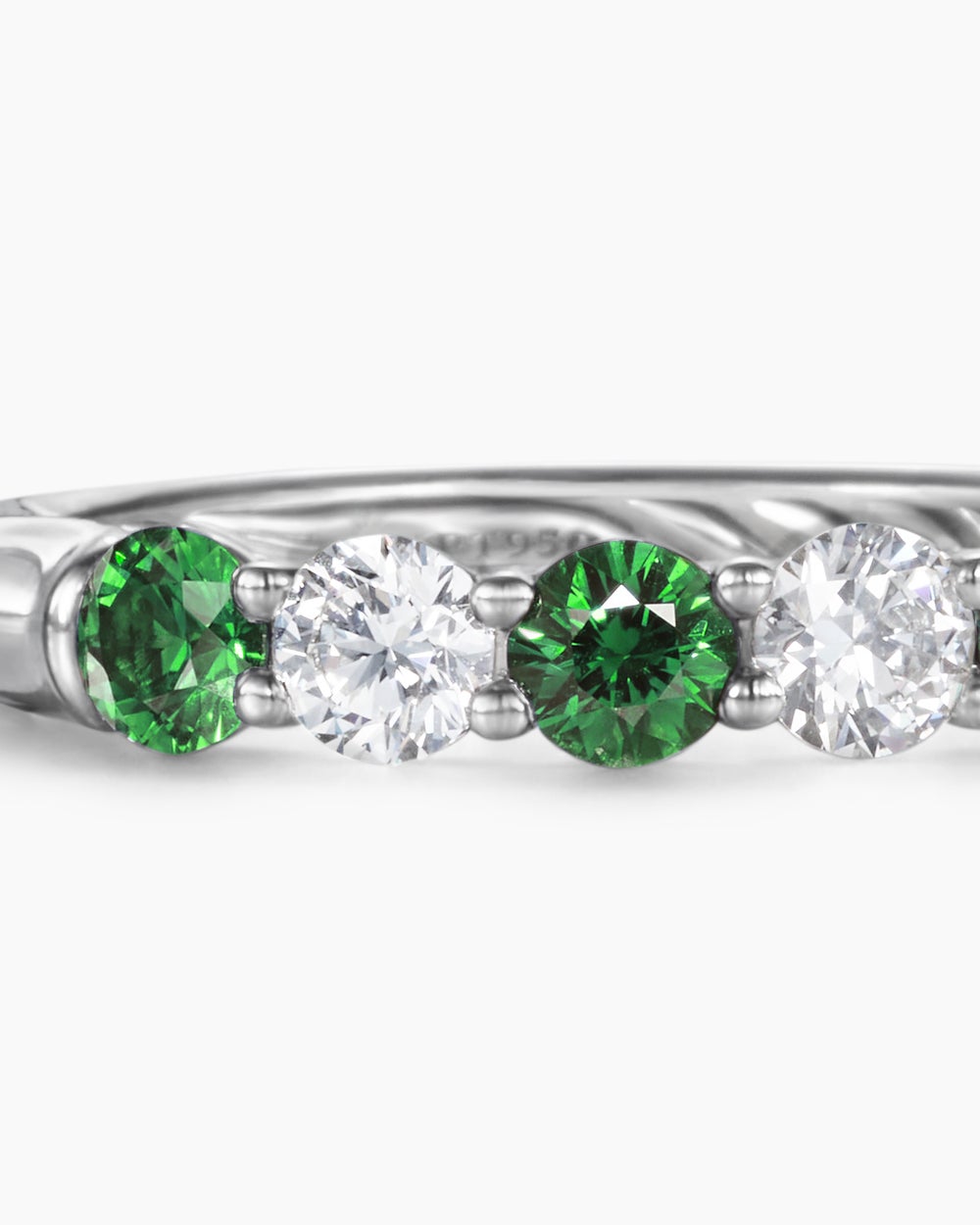 Womens DY Eden Partway Band Ring in Platinum, 3.4mm