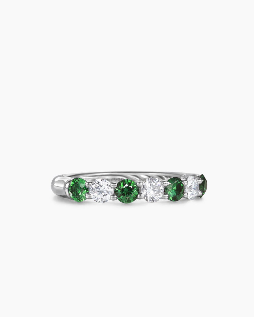 Womens DY Eden Partway Band Ring in Platinum, 3.4mm