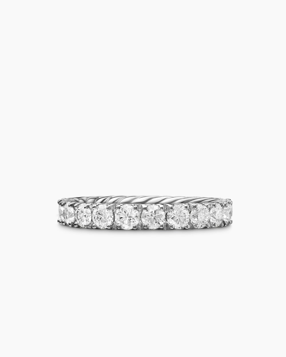 Womens DY Eden Eternity Band Ring in Platinum with Diamonds, 3.2mm