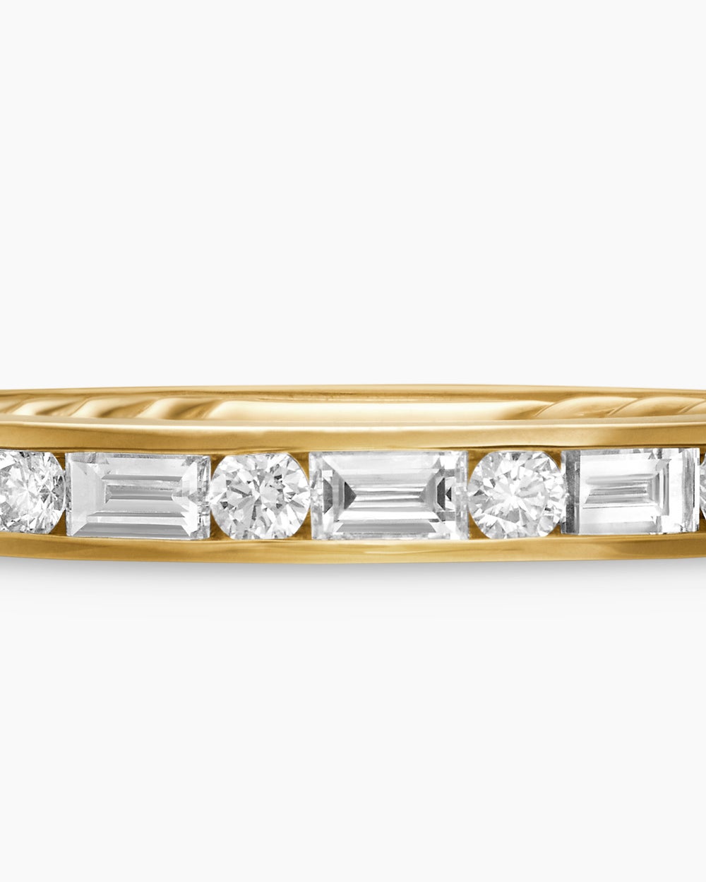 Womens DY Eden Partway Alternating Diamond Band Ring in 18K Yellow Gold with Diamonds, 2.8mm