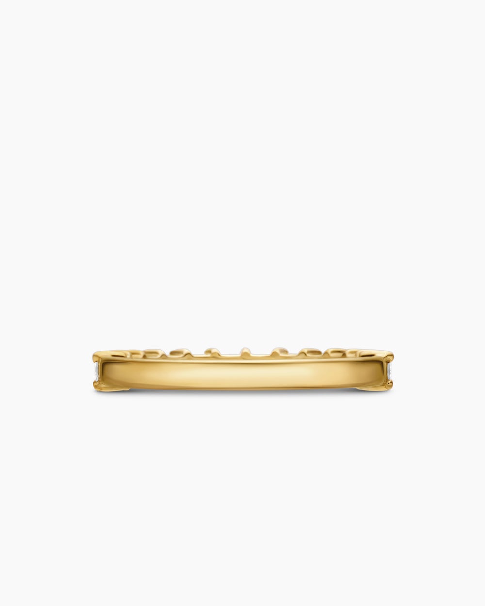 Womens DY Eden Partway Baguette Diamond Band Ring in 18K Yellow Gold, 2mm
