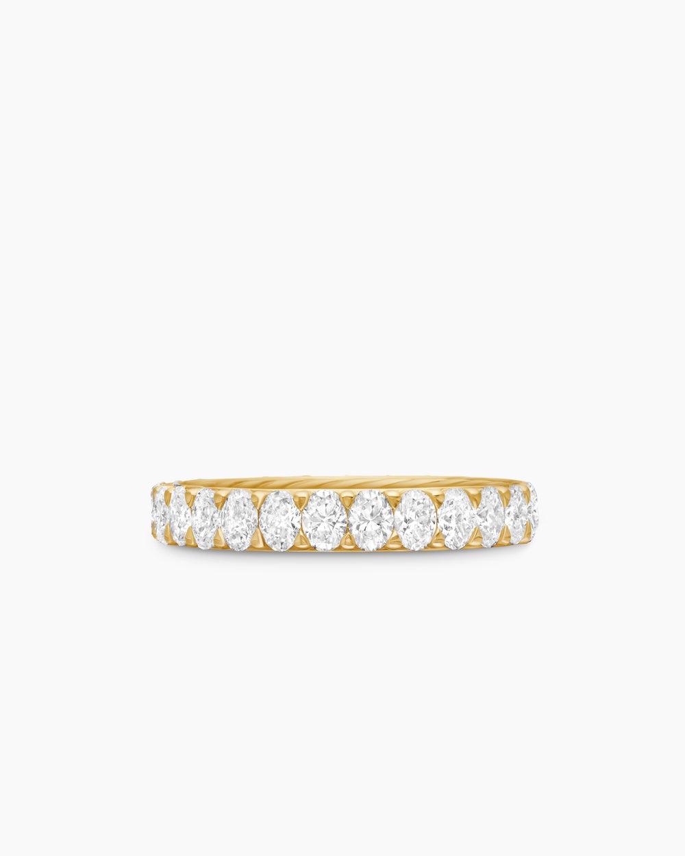Womens DY Eden Oval Diamond Eternity Band Ring in 18K Yellow Gold, 3.5mm