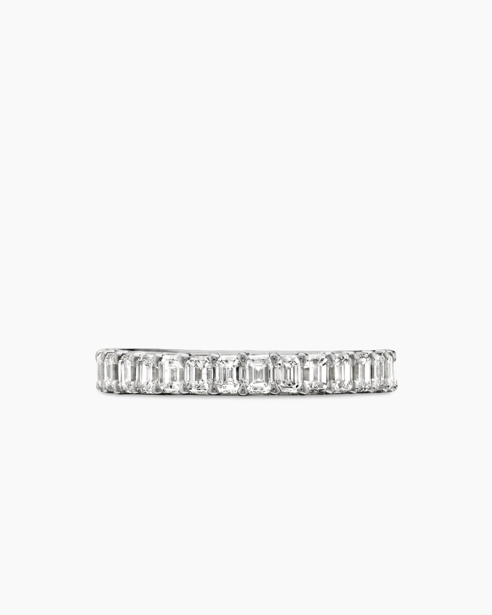 Womens DY Eden Emerald Diamond Eternity Band Ring in Platinum, 3.5mm