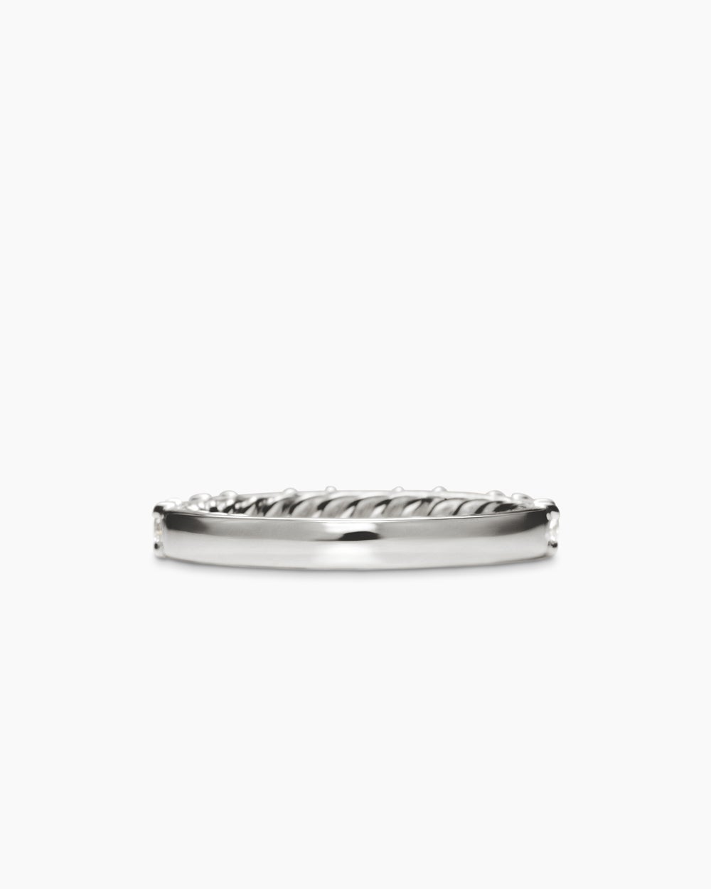 Womens DY Infinity Alternating Diamond Band Ring in Platinum, 3.3mm
