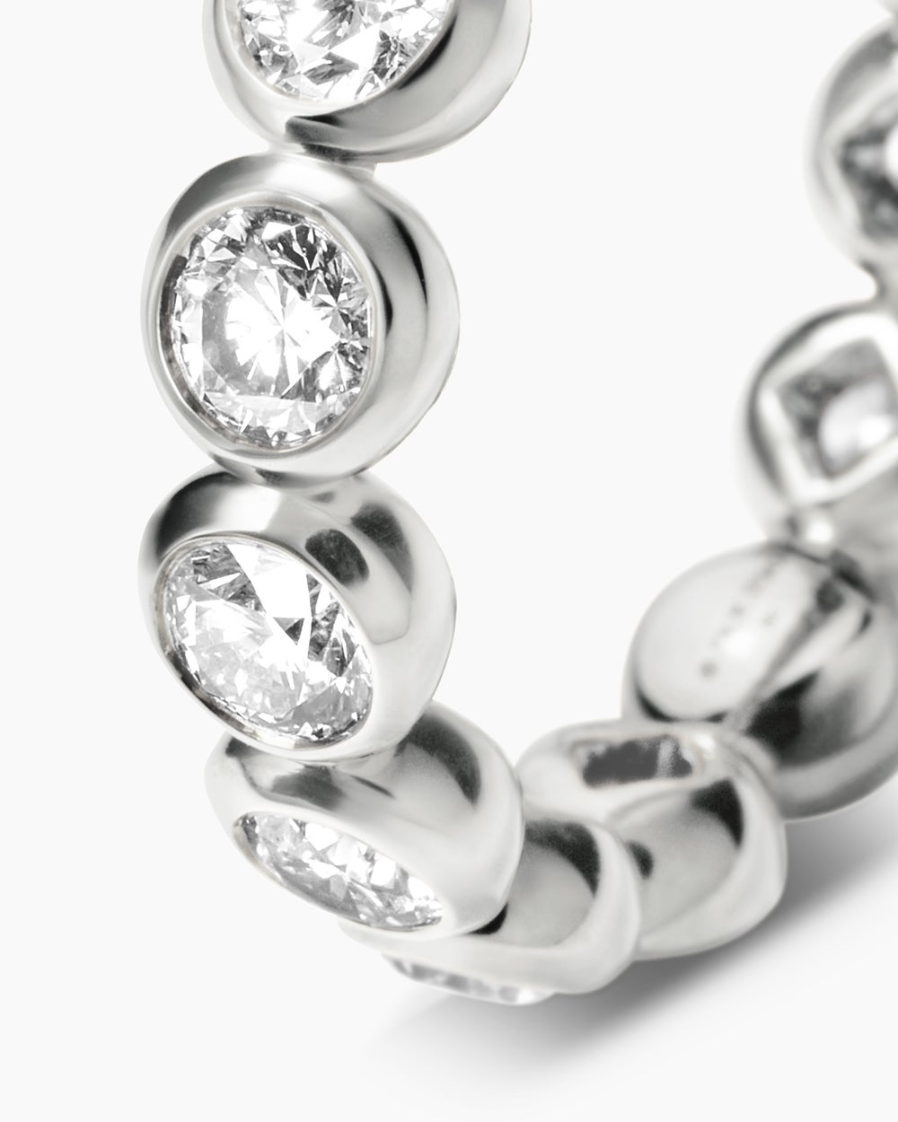 Anneau DY Infinity en platine avec diamants ronds, 4,8 mm pour femmes