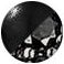 Memento Mori Skull Station Bracelet in Sterling Silver with Black Onyx and Black Diamonds, 4mm